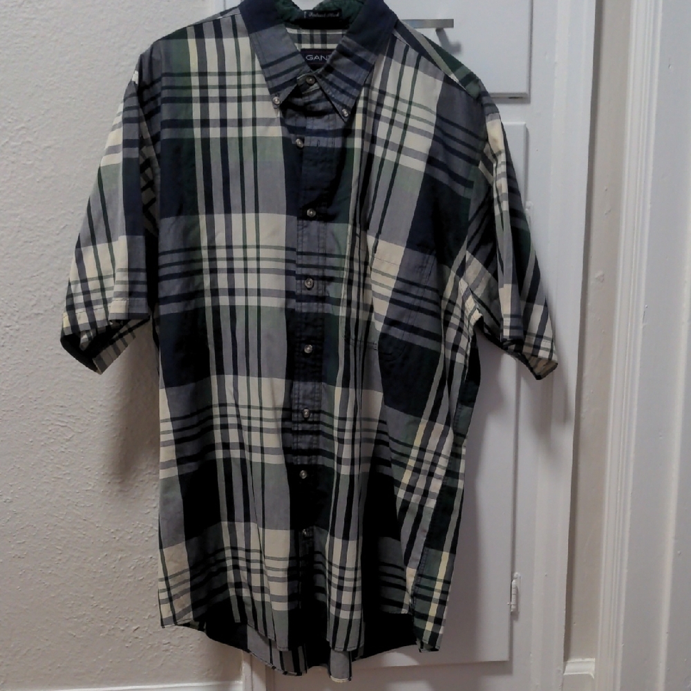 Gant Men's Plaid Button Down Shirt - Black, Green, White